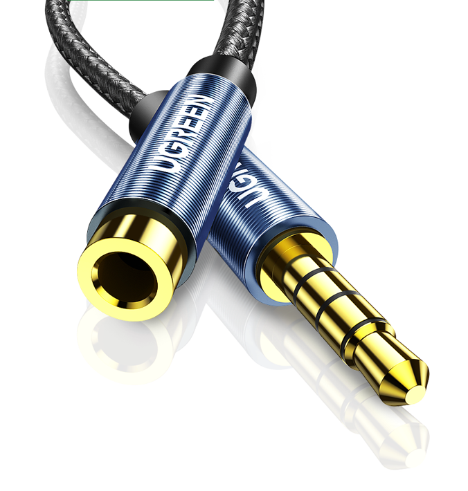 40675 Аудио кабель-удлинитель 3,5мм - 3,5мм (мама-папа) UGREEN AV118, цвет - черный, длина 2м.  на ugreen.by 