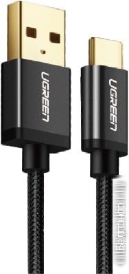 Кабель USB - USB-TypeC 0.5м оплетка Ugreen US174 (40988) черный можно капить на ugreen.by
