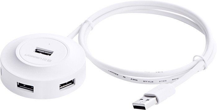 20270 Разветвитель портов Ugreen CR106 USB 2.0 - 4xUSB 2.0.Цвет- белый. Длина кабеля - 1м.  на ugreen.by 