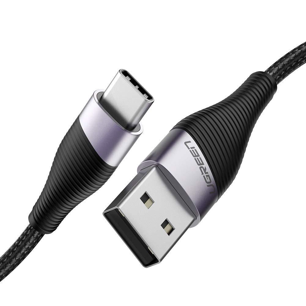 60204 Кабель UGREEN ED022 USB - USB-C, поддержка QC,алюминий + нейлоновая оплетка, цвет: черный, 0.  на ugreen.by 