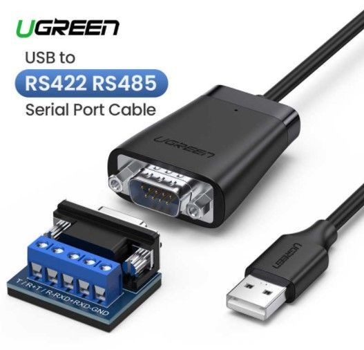 60562 Конвертер UGREEN CM253 USB 2.0 TO RS-422/RS485 adapter Cable, цвет: черный  на ugreen.by 