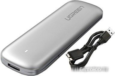 60530 Внешний бокс для SSD M.2 UGREEN CM238, USB 3.0, 5GB цвет: серебристый можно капить на ugreen.by