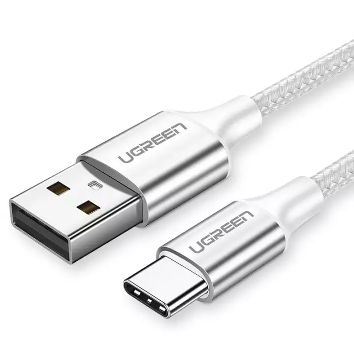 60131 Кабель UGREEN US288 USB в USB Type-C, оплетка, цвет: серебристый, 1M  на ugreen.by 