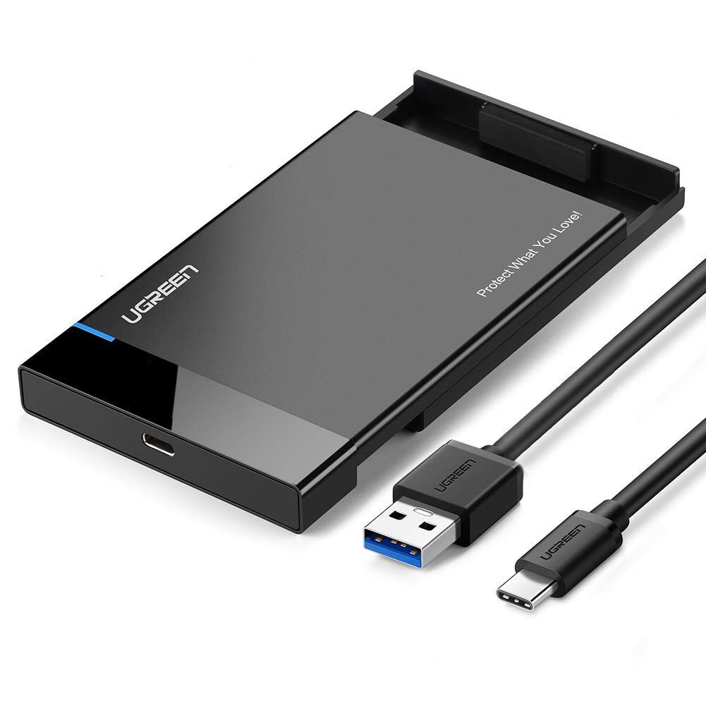 50743 Внешний бокс для дисков 2,5" UGREEN US221, USB 3.0, кабель USB-C в комплекте, цвет: черный  на ugreen.by 