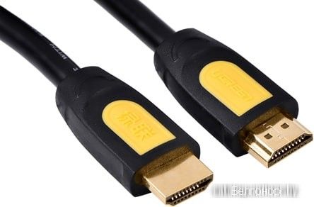10129 Кабель UGREEN HD101 HDMI v1.4, медь 19+1, цвет: желтый+черный, 2M  на ugreen.by 