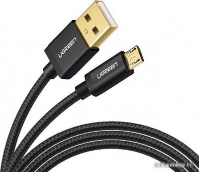 Кабель Micro-USB в оплетке Ugreen US134 (40979) 0.5м черный можно капить на ugreen.by