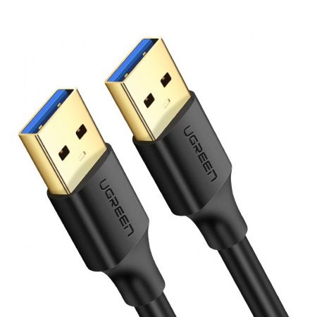 10370 Кабель UGREEN US128 USB-A - USB-A (папа-папа), цвет: черный, 1M
