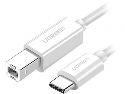 40417 Кабель UGREEN US241 Type-C - USB B, цвет: белый, 1.5M можно капить на ugreen.by