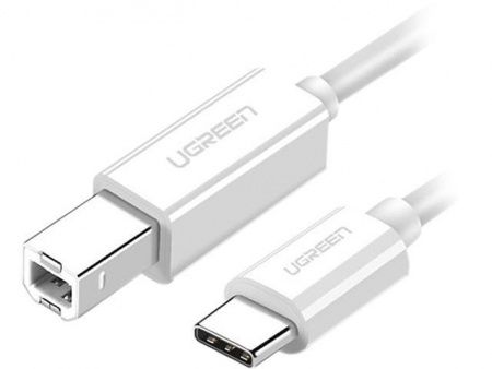 40417 Кабель UGREEN US241 Type-C - USB B, цвет: белый, 1.5M