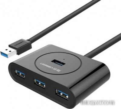 20291 Разветвитель портов Ugreen CR113 USB 3.0 - 4xUSB 3.0.Цвет- черный. Длина кабеля - 1м можно капить на ugreen.by