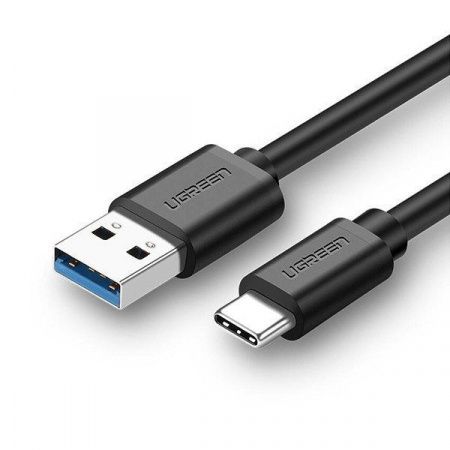 20883 Кабель UGREEN US184 USB 3.0 - USB Type-C, цвет: черный, 1.5M